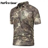 ReFire Gear Men's Tactical Military T Shirt Summer Army Force Camouflage T-shirt for Man Breathable Pocket Short Sleeve T Shirts 3