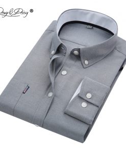DAVYDAISY New Men Shirt High Quality Long Sleeved Oxford Designer Solid Male Formal Shirts Brand Clothing Casual Shirt Man DS015