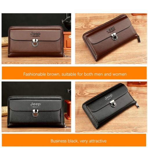 JEEP BULUO Men Wallets 2018 New Casual Wallet Men Purse Clutch Bag Microfiber Leather Wallet Long Design Handbag For Man 1688 3