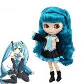 Free shipping factory blyth doll Hatsune Miku blue hair white skin with clothes and boots 1/6 30cm BL4302 4