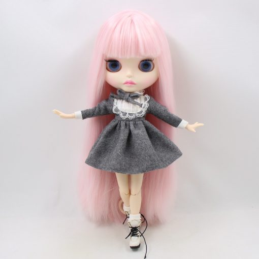 Factory blyth doll bjd joint body white skin new faceplate matte face BL2352 pale pink hair 30cm 4