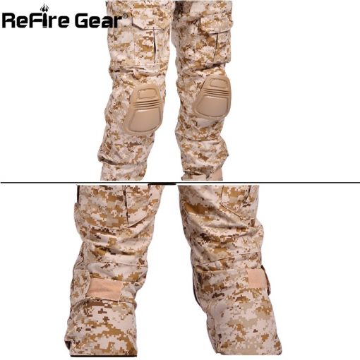Multicam Camouflage Militar Tactical Pants Army Military Uniform Trouser ACU Airsoft Paintball Combat Cargo Pants With Knee Pads 5