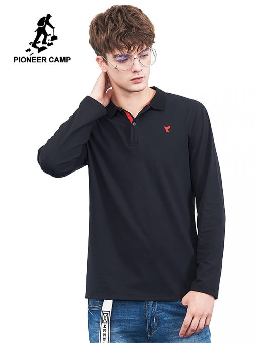 Pioneer camp new arrivals long sleeve Polo shirt men brand clothing Pigeon embroidery Polo male quality cotton stretch ACP802332