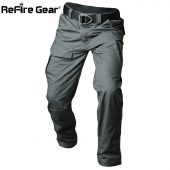 ReFire Gear Rip-Stop Cotton Waterproof Tactical Pants Men Camouflage Military Cargo Pants Man Multi Pockets Army Combat Trousers 1