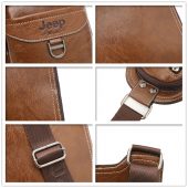 JEEP BULUO Men Messenger Bags New Hot Crossbody Shoulder Bag Famous Brand Man's Leather Sling Chest Bag Fashion Casual 6196 4