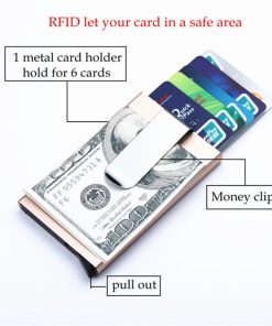 BISI GORO 2019 Men Women Card Holder Slim Aluminum ID Credit Case Money RFID Blocking Metal Wallet Travel Mini Wallet Automatic 1