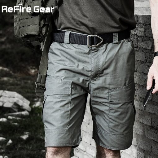 ReFire Gear Summer Rip-stop Tactical Military Shorts Men Waterproof Camouflage Cargo Shorts Casual Loose Cotton Camo Army Shorts 1