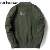 ReFire Gear Tactical Air Force Military Bomber Jacket Men Autumn Cotton Flight Pilot Army Jacket Motorcycle Cargo Coat Jackets 3