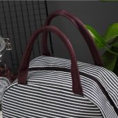 Women Fashion Stripe Lunch Bags Aluminum Thicken Portable picnic Food Fresh Keep Insulated Cooler Oxford Thermal Storage Cases 2