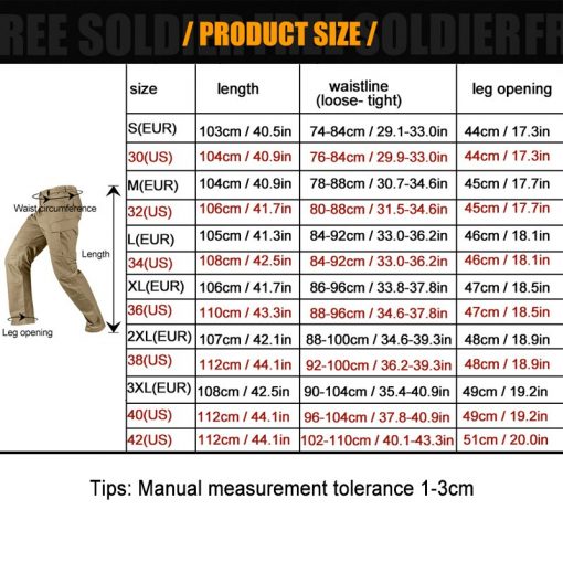 FREE SOLDIER outdoor sports camping trekking men's tactical pants anti-scrape male's trousers for hiking climbing fishing 5