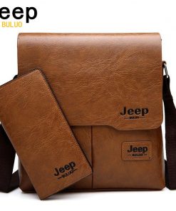JEEP BULUO Man Messenger Bag 2 Set Men Pu Leather Shoulder Bags Business Crossbody Casual Bag Famous Brand ZH1505/8068