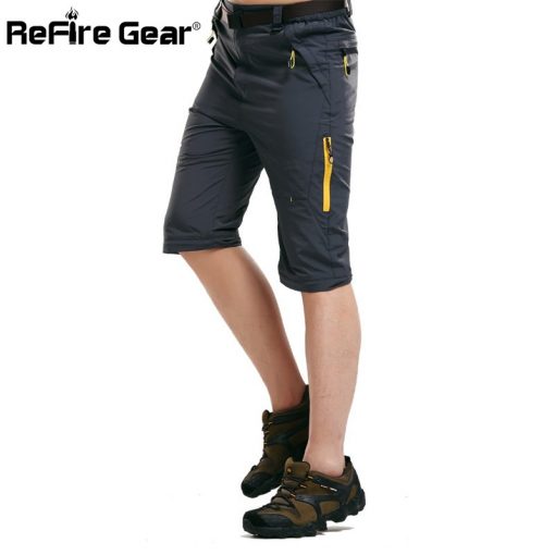 ReFire Gear Summer Lightweight Quick Dry Removable Pants Men Waterproof Breathable Detachable Military Pants Male Nylon Trousers 1