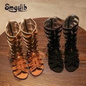 Girls Sandals Kids Shoes Summer Children Princess Dress Party Sandals Kids Flat Heels Leather Openwork High Quality Baby Shoes 1