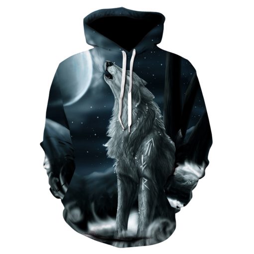 Fashion Men Wolf Animal 3D Printed Hooded Hoodies Men / Women's Shinning Wolf Design Sweatshirts 3D Harajuku Hoody 4
