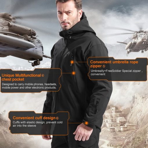 FREE SOLDIER Outdoor Sport Tactical Military Jacket Men's Clothing For Camping Hiking Softshell Windproof Warm Coat Hunt Clothes 3