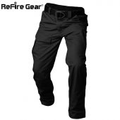 ReFire Gear Rip-Stop Cotton Waterproof Tactical Pants Men Camouflage Military Cargo Pants Man Multi Pockets Army Combat Trousers 2