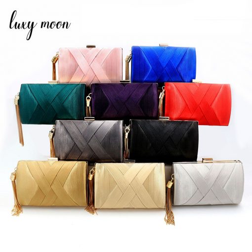 New Metal Tassel women Clutch Bag Chain evening bags Shoulder Handbags Classical Style Small Purse Day Evening Clutch Bags 1
