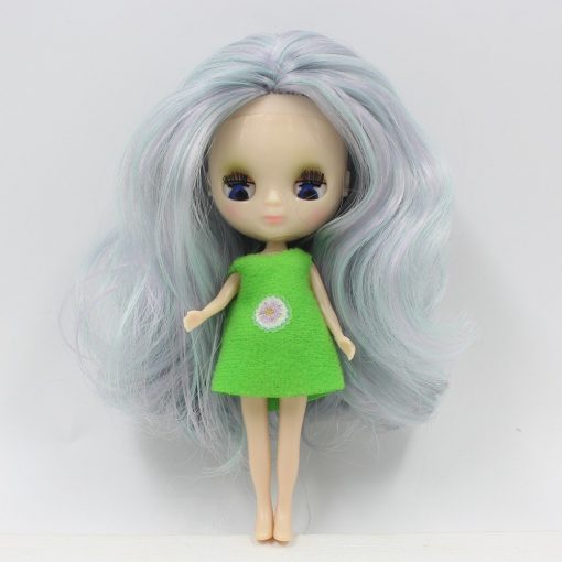 blyth mini doll 10CM nude doll colorful long hair Pullip  2