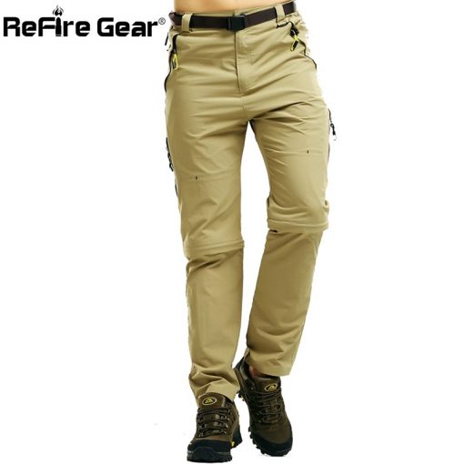 ReFire Gear Summer Lightweight Quick Dry Removable Pants Men Waterproof Breathable Detachable Military Pants Male Nylon Trousers 3