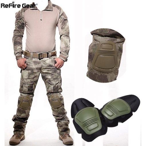 Multicam Camouflage Militar Tactical Pants Army Military Uniform Trouser ACU Airsoft Paintball Combat Cargo Pants With Knee Pads 4