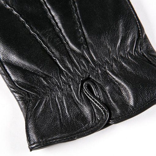 Gours 2018 New Men's Winter Genuine Leather Gloves Fashion Brand Black Warm Gloves Classic Goatskin Mittens Luvas Guantes GSM009 3