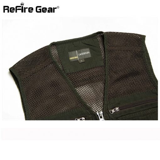 Summer Tactical Breathable Multi Pockets Casual Vest Men Cotton Sleeveless Waistcoat Quick Drying Mesh Vest Male L-4XL 4
