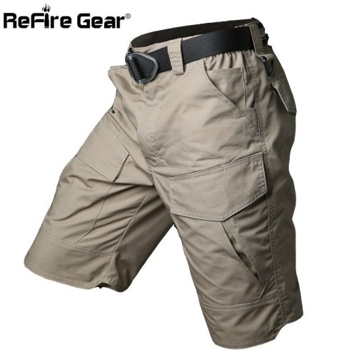 ReFire Gear Summer Rip-stop Tactical Military Shorts Men Waterproof Camouflage Cargo Shorts Casual Loose Cotton Camo Army Shorts 4