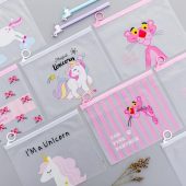 Transparent Travel Cosmetic Bag Unicorn Pink Cute Panther Make Up Case  Makeup Beauty Wash Organizer Toiletry Storage Kit Box