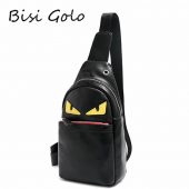 BISI GORO Mens Chest Bags Brand Bottega Veneta Shoulder PU Leather Crossbody business Messenger bags Male Travel&School Bags