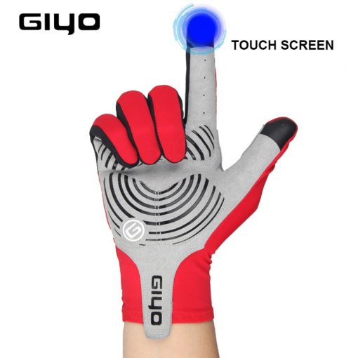 GIYO Breathable Cycling Gloves Touch Screen Anti Slip Gel Pad Road Bike Full Finger Gloves Windproof Bicycle MTB Bikes Gloves 3