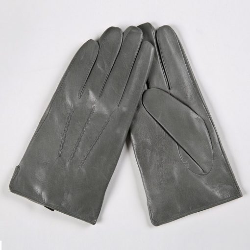 Gours Winter Genuine Leather Gloves Men New Brand Black Fashion Warm Driving Gloves Goatskin Mittens Guantes Luvas GSM015 2