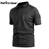 ReFire Gear Men's Tactical Military T Shirt Summer Army Force Camouflage T-shirt for Man Breathable Pocket Short Sleeve T Shirts 2