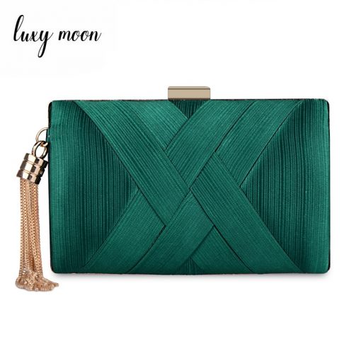 New Metal Tassel women Clutch Bag Chain evening bags Shoulder Handbags Classical Style Small Purse Day Evening Clutch Bags