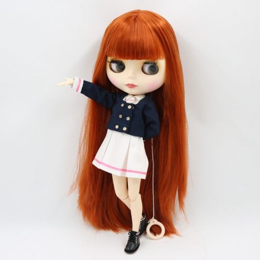 free shipping factory blyth doll 280BL232 red brown Hair white skin joint body matte face girl gift 1/6 30cm 2