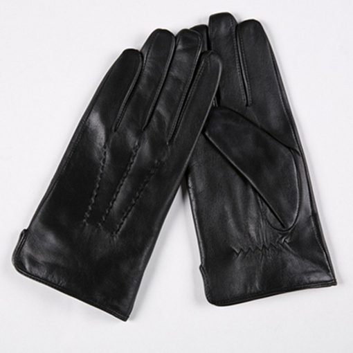 Gours Winter Genuine Leather Gloves Men New Brand Black Fashion Warm Driving Gloves Goatskin Mittens Guantes Luvas GSM015 4