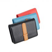 BISI GORO 2019 Business Name Card Holder Leather RFID Blocking Credit Card Case Buckle Men Women Sim Plastic Card Holders 4