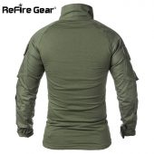 ReFire Gear Men Army Tactical T shirt SWAT Soldiers Military Combat T-Shirt Long Sleeve Camouflage Shirts Paintball T Shirts 5XL 1