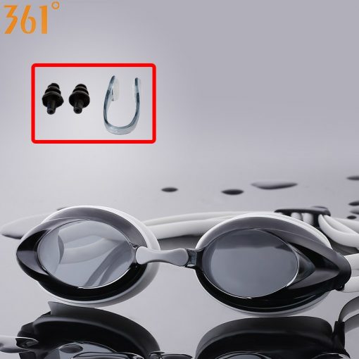 361 Clear Lens Swimming Goggles Ear Plug Nose Clip Pool Sports Anti Fog Adult Professional Swim Goggles Silicone Swim Glasses 4