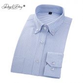 DAVYDAISY New Arrival Cotton Men Shirt Long Sleeved Oxford Casual  Shirts Striped Brand Clothing Man Business Work Shirt DS150