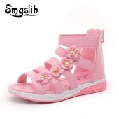 Girls Shoes Sandals Kids Leather Shoes Children Floral Gladiator Sandals Baby Girls Flat Princess Beach Shoes Kids Casual Shoes