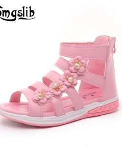 Girls Shoes Sandals Kids Leather Shoes Children Floral Gladiator Sandals Baby Girls Flat Princess Beach Shoes Kids Casual Shoes