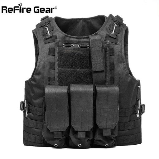 ReFire Gear Molle Army Combat Tactical Vest US Soldier Military Uniform Camouflage Vests Men Pocket Paintball Airsoft Nylon Vest 2