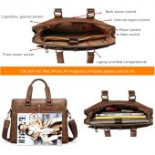 JEEP BULUO Simple Famous Brand Business Men Briefcase Bag Luxury Leather 14 inches Laptop Bag Man Shoulder Bag bolsa maleta 9616 1