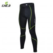 CHEJI Gel Padded Cycling Long Pants Spring Autumn Ropa Ciclismo Bicycle Bike Trousers Running Fitness Compression Tights For Men 2