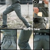 ReFire Gear Rip-Stop Cotton Waterproof Tactical Pants Men Camouflage Military Cargo Pants Man Multi Pockets Army Combat Trousers 5