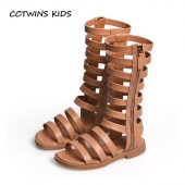 CCTWINS KIDS 2018 Summer Children Black Gladiator Sandal Toddler Pu Leather Flat Baby Girl Brand Barefoot Princess Shoe BG039