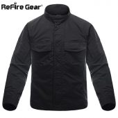 ReFire Gear Army Camouflage Military Shirt Men Waterproof SWAT Combat Tactical Shirts Spring Outerwear Many Pockets Cargo Shirt 2