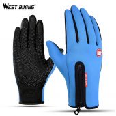 WEST BIKING Winter Warm Cycling Gloves Touch Screen Bicycle Gloves Outdoor Sports Anti-slip Windproof Bike Full Finger Gloves 1