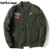ReFire Gear Tactical Air Force Military Bomber Jacket Men Autumn Cotton Flight Pilot Army Jacket Motorcycle Cargo Coat Jackets 2