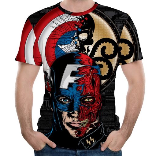 Men Fitness Quick Drying Compression Shirt 3D T-Shirt Leisure Marvel Super Heroes Avengers Cartoon Spiderman Short SleeveT-Shirt 3